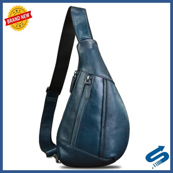 Genuine Leather Crossbody Sling Backpack for Travel Hiking main image 4